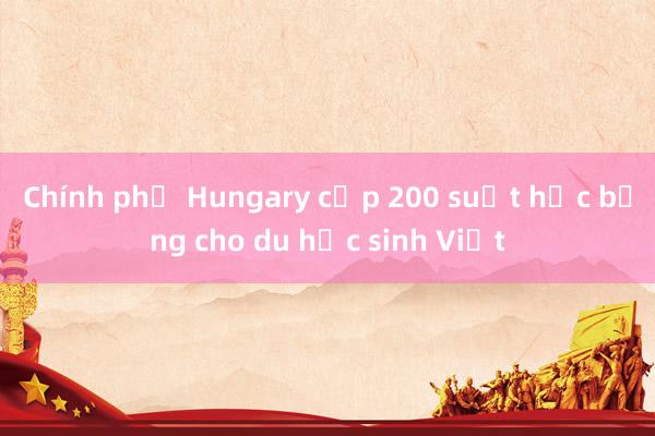 Chính phủ Hungary cấp 200 suất học bổng cho du học sinh Việt