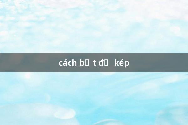 cách bắt đề kép