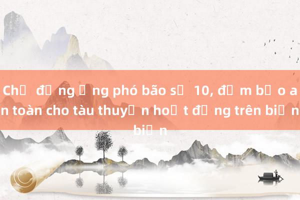 Chủ động ứng phó bão số 10， đảm bảo an toàn cho tàu thuyền hoạt động trên biển